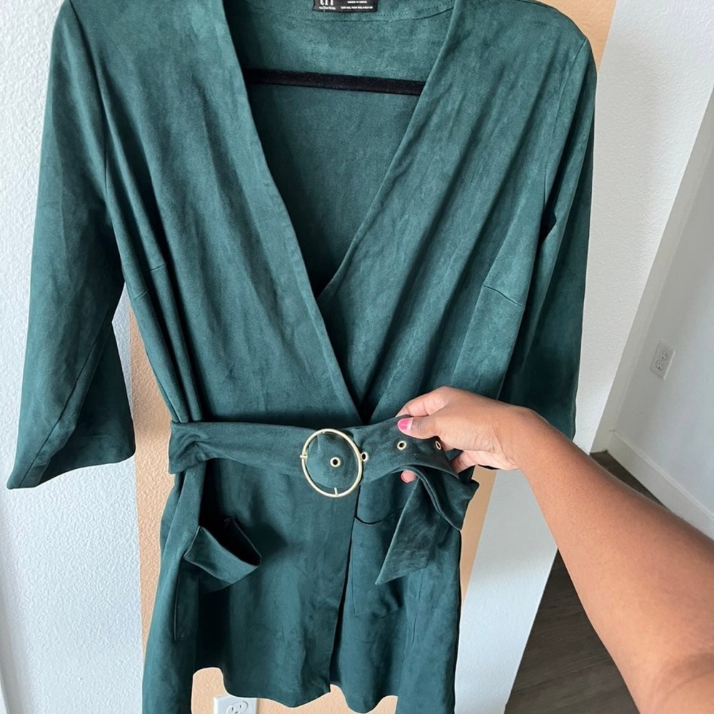 Zara Suede Emerald Romper